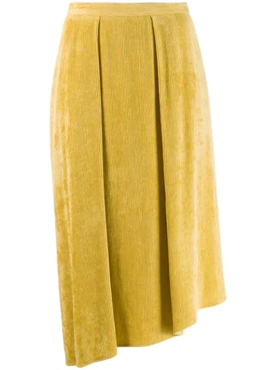 Isabel Marant Freja Flowing Velvet Skirt In Yellow