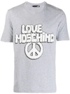 Love Moschino Printed Logo T-shirt In Grey