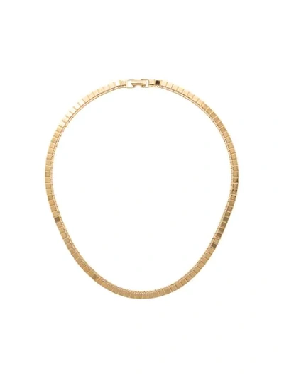 Pre-owned Monet '1970s Square Link Necklace In Gold