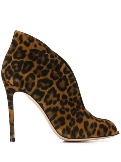 Gianvito Rossi Leopard Pattern Boots In Brown