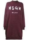 Msgm Logo Jumper Dress In Red