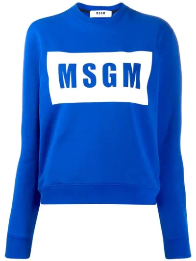 Msgm Logo Sweatshirt In Blue