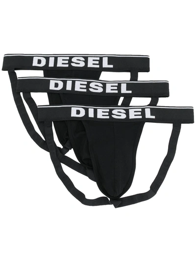 Diesel Logo Jockstrap In Black