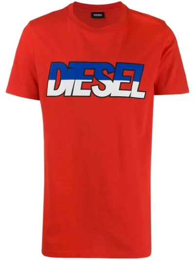 Diesel Logo T-shirt In Red