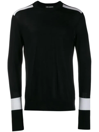 Neil Barrett Contrasting Sleeves Sweater In Black