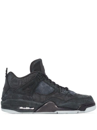 Nike X Kaws Air Jordan 4 Retro Sneakers - Black In Black