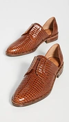 Freda Salvador Women's Wear Laceless Croc-embossed D'orsay Leather Oxfords In Oak