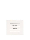 Thom Browne Label Print Colourblock Leather Coin Bifold Wallet In White