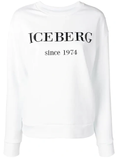 Iceberg Sweatshirt With Embroidered Logo In White,black