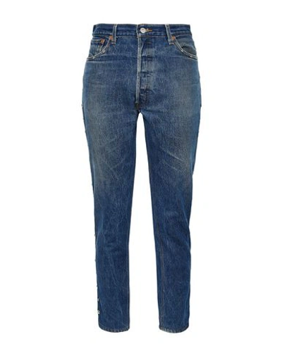 Re/done By Levi's Denim Capris In Blue