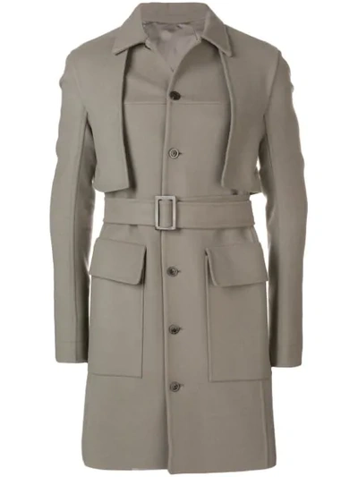 Rick Owens Trench Coat In Grey