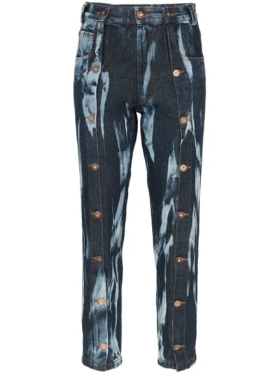 Delada Tie-dye Straight-leg Jeans In Blue