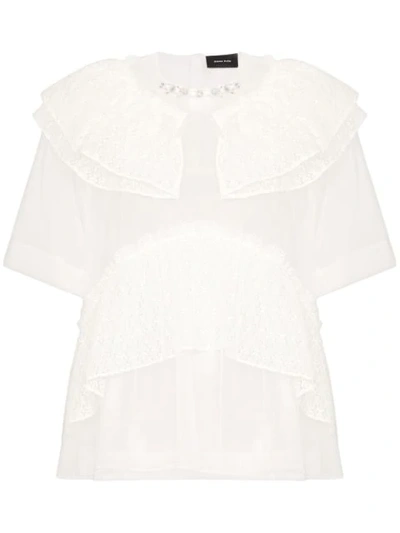 Simone Rocha Lace-trimmed Tulle T-shirt In White
