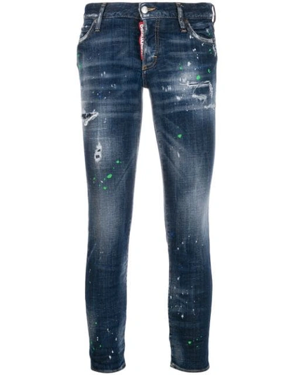Dsquared2 Jennifer Cropped Jeans In Blue