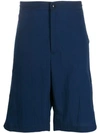 Valentino Bermuda Logo Trimmed Shorts In Blue