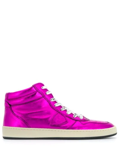 Philippe Model Lace Up Trainers In Pink