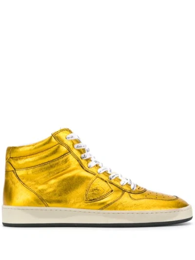 Philippe Model Lace Up Trainers In Yellow