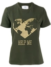 Alberta Ferretti Help Me Embroidered T-shirt In Green