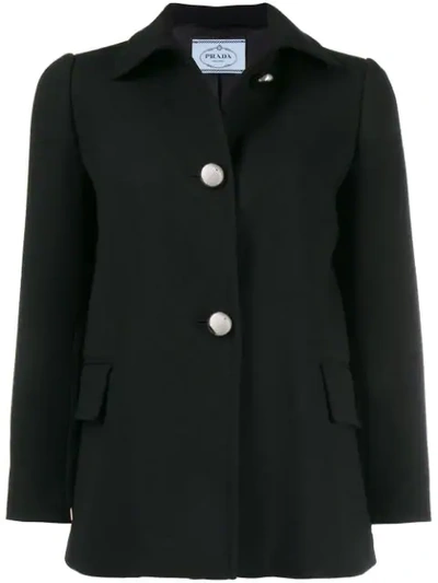 Prada Fitted Button-up Jacket In Black