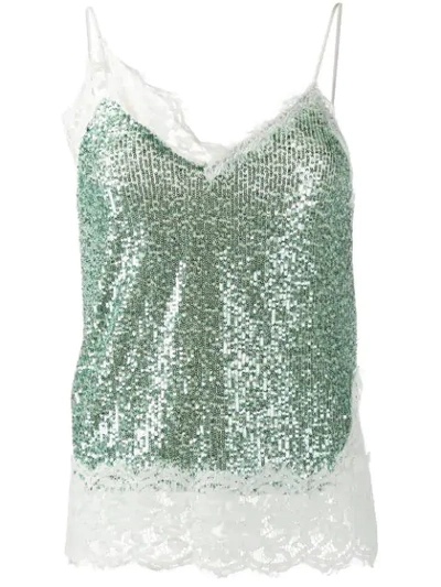 Pinko Sequinned Cami Top - Green