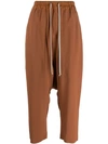 Rick Owens Drop Crotch Trousers In Neutrals