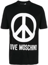 Love Moschino Piece Sign Logo T-shirt In Black