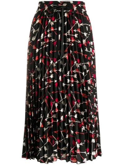 Red Valentino Arrow Print Skirt In Black