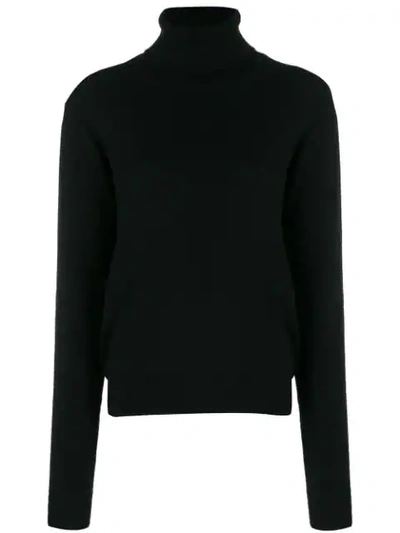 Maison Margiela Fitted Pullover Wool Turtleneck Sweater In 900 Black