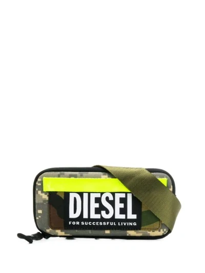 Diesel Rubber Case Belt Bag In Green