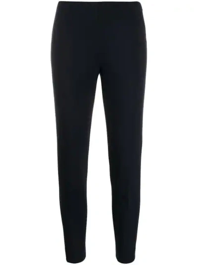 Les Copains Slim Fit Cropped Trousers In Blue