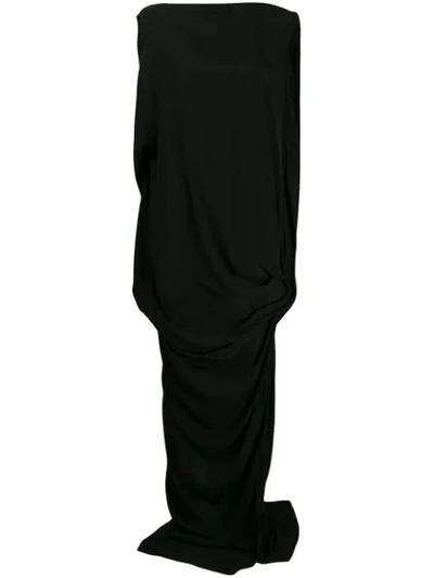 Rick Owens Draped Maxi Dress In Black