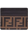 Fendi Ff Pattern Cardholder In Black