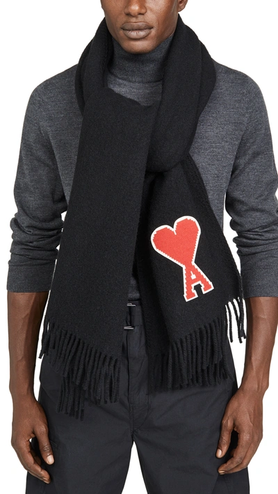 Ami Alexandre Mattiussi Ami De Coeur Scarf In Black