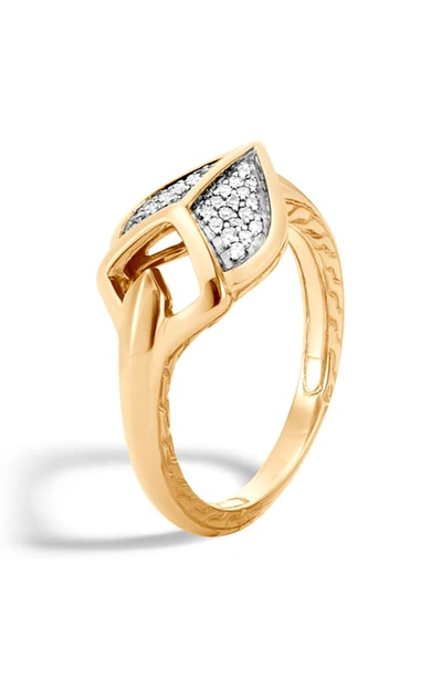 John Hardy Legends Naga Diamond Ring In Gold