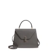 Valextra Iside Leather Top-handle Bag, Gray In Fumo Di Londra