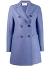 Harris Wharf London Coat Short Double Breasted In Powder Blue