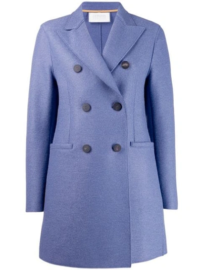 Harris Wharf London Coat Short Double Breasted In Powder Blue
