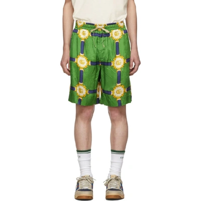 Gucci Gg Harness Print Shorts In 3086 Green