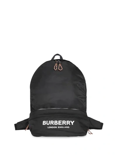 Burberry Men's Convertible Nylon Bum Bag In Black