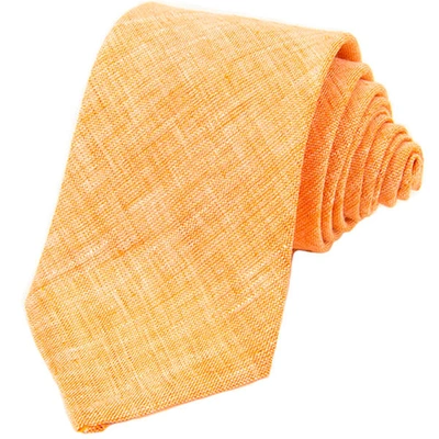 40 Colori Orange Solid Linen Tie