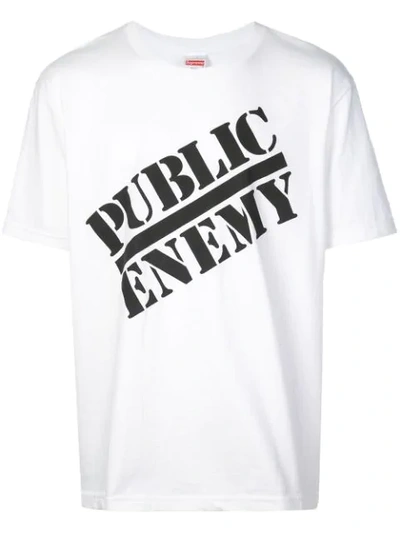 Supreme Public Enemy T-shirt In White
