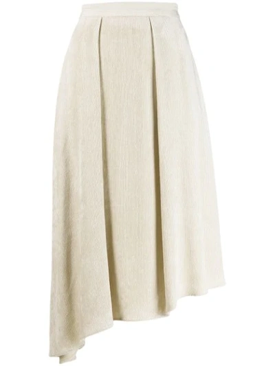 Isabel Marant Asymmetric Corduroy Skirt In Neutrals