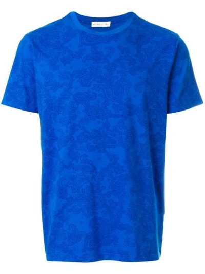 Etro Paisley-print Cotton-jersey T-shirt In Blue