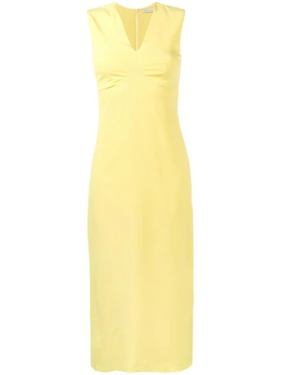 Emilia Wickstead Bruna Sleeveless Midi Dress In Yellow/orange