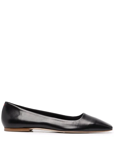Aeyde Gina Square-toe Leather Pumps In Black