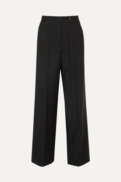 Jil Sander Cropped Wool And Mohair-blend Pants In Black