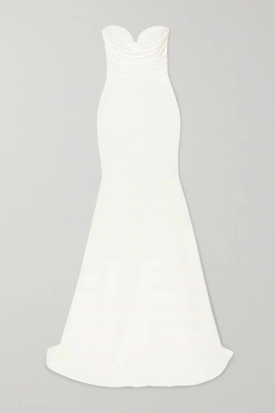 Alex Perry Laura Strapless Crepe Gown In White