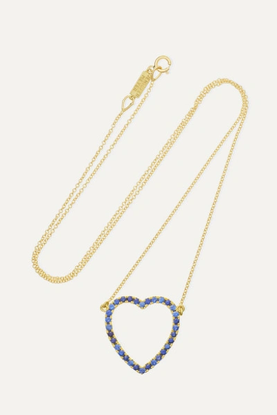 Jennifer Meyer Large Open Heart 18-karat Gold Sapphire Necklace