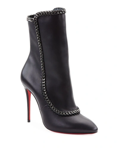 Christian Louboutin Clemence Red Sole Booties In Black