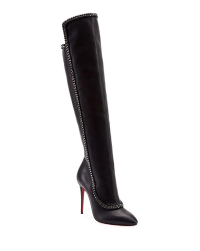 Christian Louboutin Clemence Botta Red Sole Boots In Black